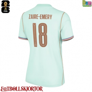 Frankrike Warren Zaire-Emery #18 Bortatröja Dam VM 2026 Kortärmad